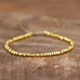 Boho Metal Beads Bracelet Yoga Tibetan Stone Stretch Bracelet