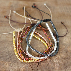 Boho Metal Beads Bracelet Yoga Tibetan Stone Stretch Bracelet