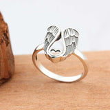 Boho Vintage Angel Wings Love Ring - Wedding Band Jewelry