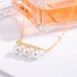 Boho Women Pearl Pendant Choker 925 Sterling Silver Star Necklace