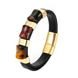 Tiger's Eye Leather Rope Men's Bracelet Gift