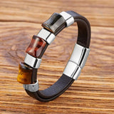 Tiger's Eye Leather Rope Men's Bracelet Gift
