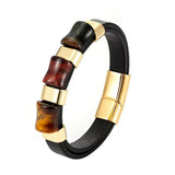 Tiger's Eye Leather Rope Men's Bracelet Gift