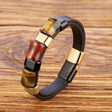 Tiger's Eye Leather Rope Men's Bracelet Gift