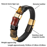 Tiger's Eye Leather Rope Men's Bracelet Gift