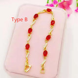 Brass Gold-Plated Gemstone Bracelet, Jewelry Source