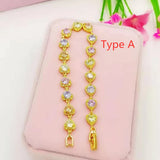 Brass Gold-Plated Gemstone Bracelet, Jewelry Source