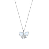 Bow Necklace S925 Sterling Silver Girl Heart Clavicle Chain Rose Girlfriends