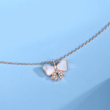 Bow Necklace S925 Sterling Silver Girl Heart Clavicle Chain Rose Girlfriends