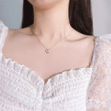 Bow Necklace S925 Sterling Silver Girl Heart Clavicle Chain Rose Girlfriends