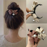 Sweet Shark Bow Pearl Hairpins Hair Clip Jewelry Accessories