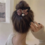 Sweet Shark Bow Pearl Hairpins Hair Clip Jewelry Accessories