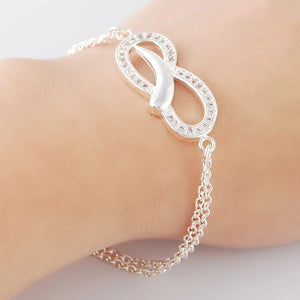 925 Silver Clear CZ Charm Bracelet For Women Wedding Jewelry