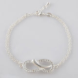 925 Silver Clear CZ Charm Bracelet For Women