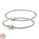 925 Silver Snake Bone Chain Bracelet for Charm Beads DIY