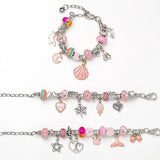Girls Bracelet Kit DIY Jewelry Making Metal Charms Set Macroporous Beads