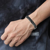 Magnetic Therapy Bracelet Titanium Steel Health Care Leather Stainless Steel