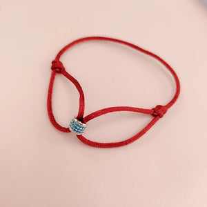 Adjustable Red Rope Charm Bracelet Women Hand Woven Jewelry Gift