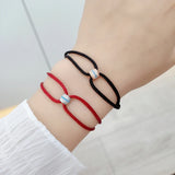 Adjustable Red Rope Charm Bracelet Women Hand Woven Jewelry Gift