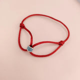 Adjustable Red Rope Charm Bracelet Women Hand Woven Jewelry Gift