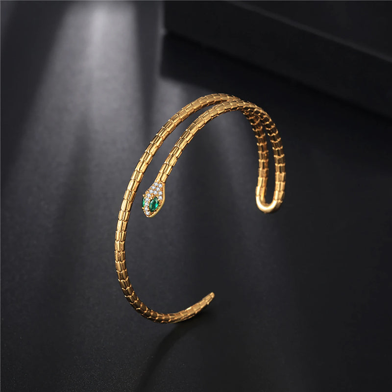 Zodiac Snake Bracelet Bangles Women's Vintage Open Bracelet