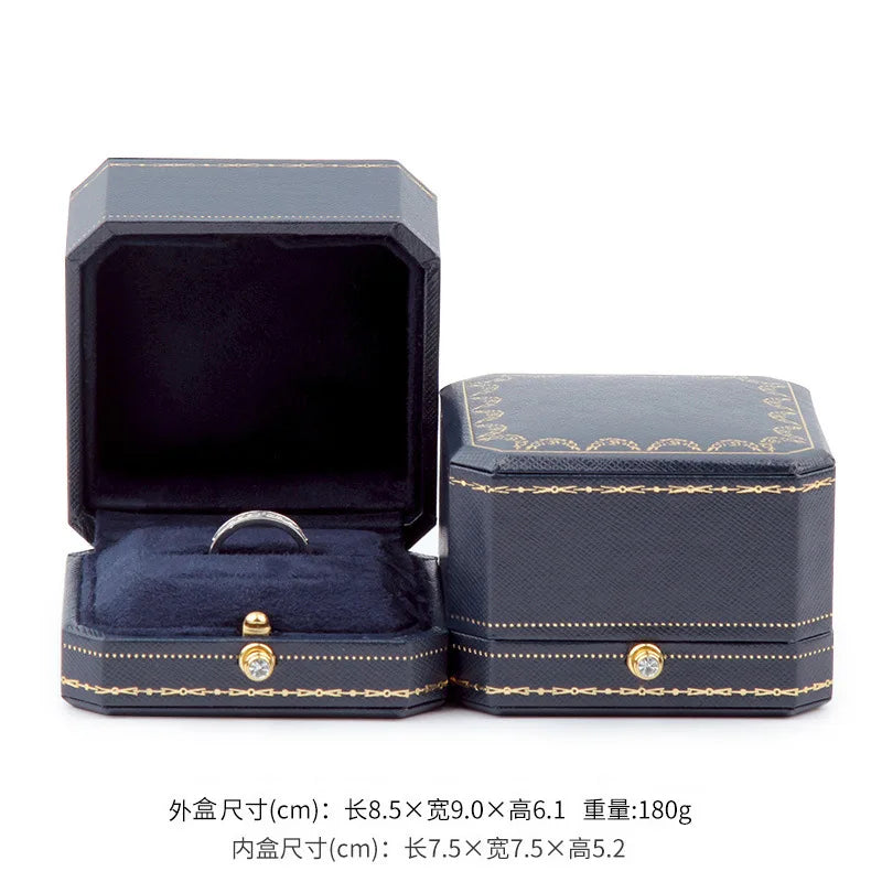 European Jewelry Storage Box Leather Pendant Necklace Organizer Box