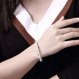 925 Sterling Silver Mesh Wristband Bracelet Bangle for Women Men