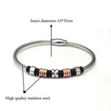 Stainless Steel Beads Bracelets & Bangle Jewelry Magnet Wire Cuff Braided Charm
