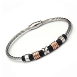 Stainless Steel Beads Bracelets & Bangle Jewelry Magnet Wire Cuff Braided Charm