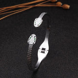 Stainless Steel Charm Women Girls Bangles Open Cuff