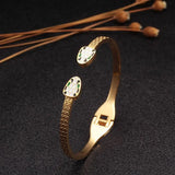 Stainless Steel Charm Women Girls Bangles Open Cuff