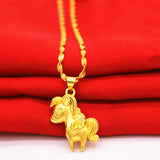 Zodiac Horse to Success Gold-plated Chain Female Jewelry