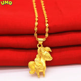 Zodiac Horse to Success Gold-plated Chain Female Jewelry
