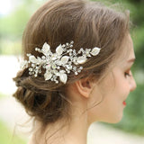 Crystal Hair Clip Women Barrette Headpiece Leaf Side Clips For Wedding