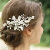 Crystal Hair Clip Women Barrette Headpiece Leaf Side Clips For Wedding