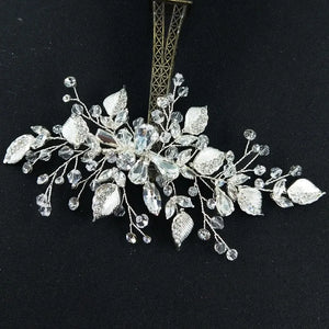 Crystal Hair Clip Women Barrette Headpiece Leaf Side Clips For Wedding