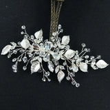 Crystal Hair Clip Women Barrette Headpiece Leaf Side Clips For Wedding