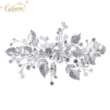 Crystal Hair Clip Women Barrette Headpiece Leaf Side Clips For Wedding