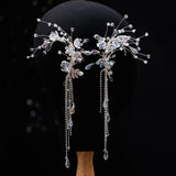 Bridal Crystal Side Hair Decoration Ear Hangs Tassel Wedding Hair Accessories