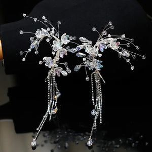 Bridal Crystal Side Hair Decoration Ear Hangs Tassel Wedding Hair Accessories