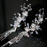 Bridal Crystal Side Hair Decoration Ear Hangs Tassel Wedding Hair Accessories