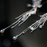 Bridal Crystal Side Hair Decoration Ear Hangs Tassel Wedding Hair Accessories