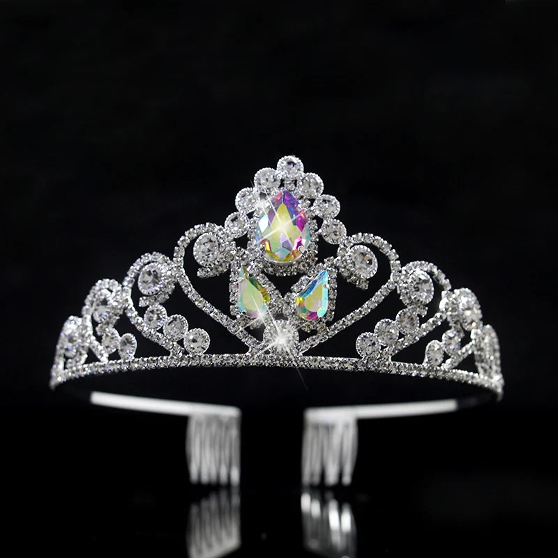 Crystal Tiara Crown Wedding Hair Accessory Rhinestone Women Pageant