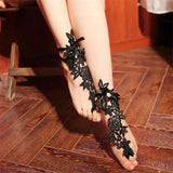 Red Lace Barefoot Sandal Anklets for Beach Wedding