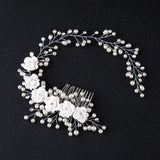 Wedding Crystal Bride Hair Accessories Pearl Flower Headband