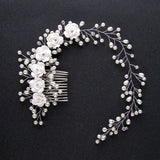 Wedding Crystal Bride Hair Accessories Pearl Flower Headband