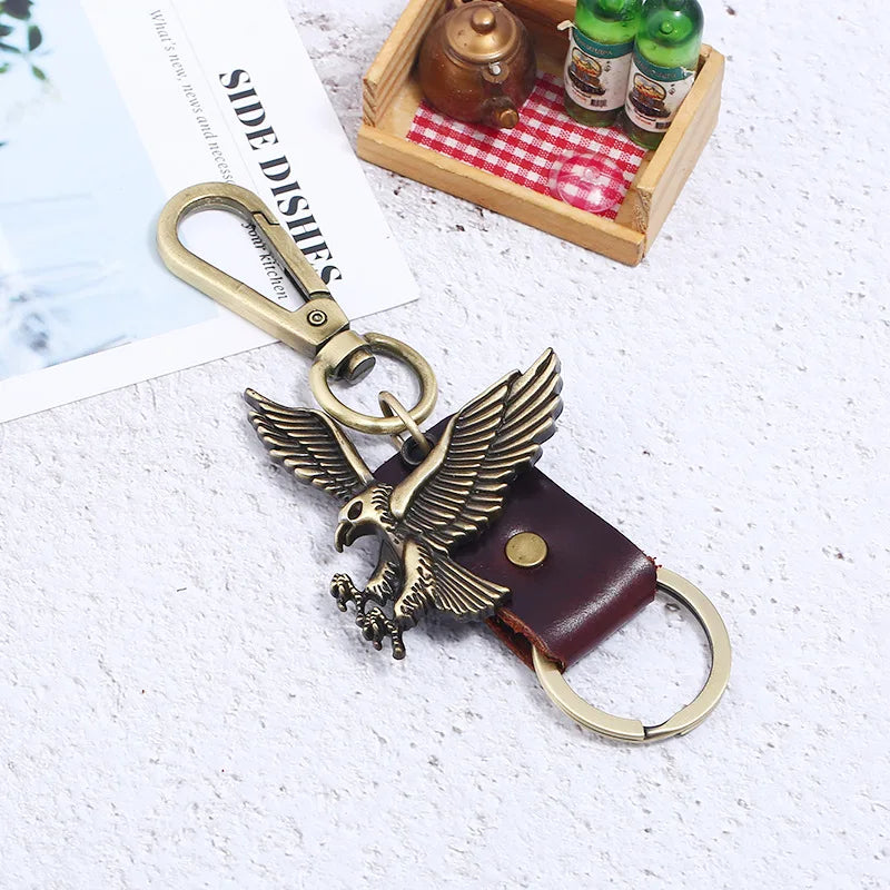 Bronze Alloy Totoro Animal Charm Keychain Vintage Jewelry
