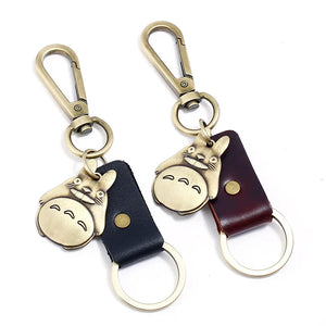 Bronze Alloy Totoro Animal Charm Keychain Vintage Jewelry