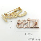 Sexy Kiss Rhinestone Brooch Crystal Jewelry Letter Pins Buckle