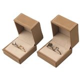 Brown Leather Jewelry Box Ring Display Holder Organizer